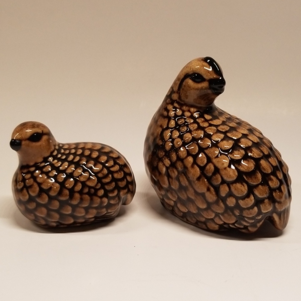 Ceramic vintage Quail set of 2